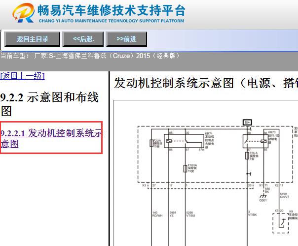 2015年雪佛兰科鲁兹发动机电路图