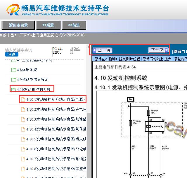 2015-2016年五菱宏光S1发动机电路图