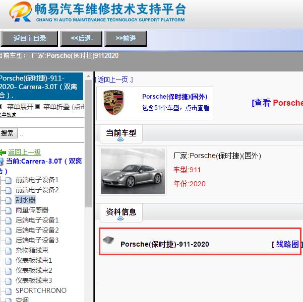 2020年保时捷911全车电路图