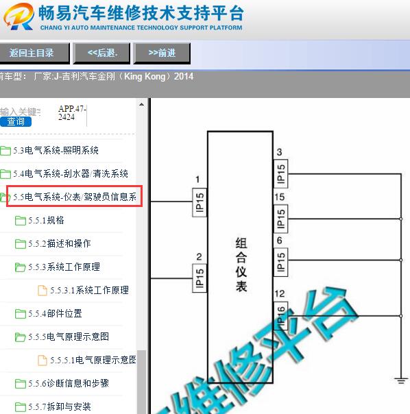 2014年吉利金刚仪表电路图