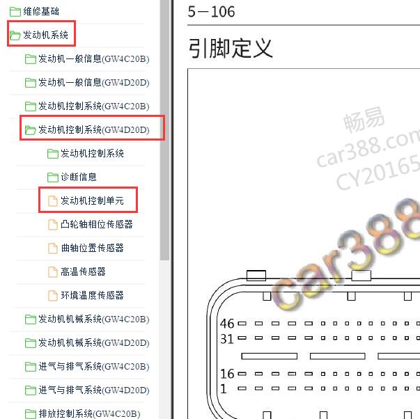 2018年长城风骏7发动机针脚
