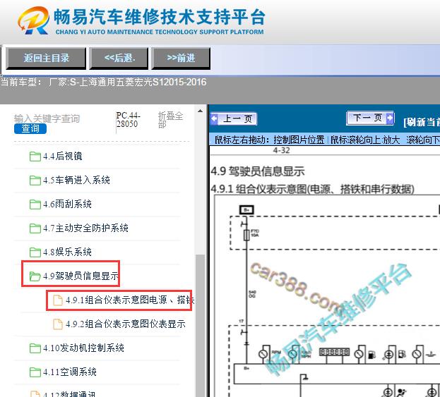 2015-2016年五菱宏光S1仪表电路图