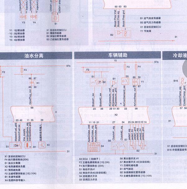 江铃全顺JX493ZLQ发动机 油门踏板电路图