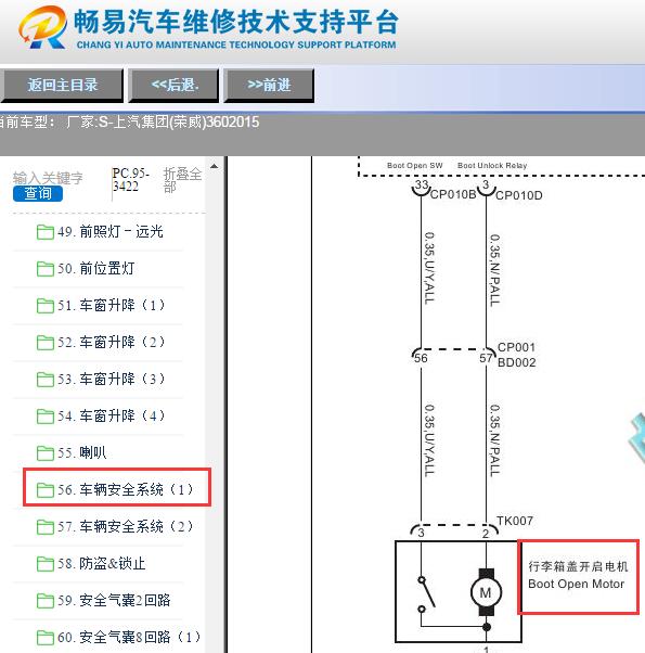 2015年荣威360后备箱电路图