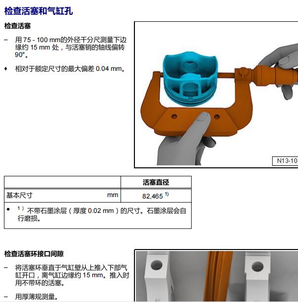 2010年奥迪AT活塞环尺寸