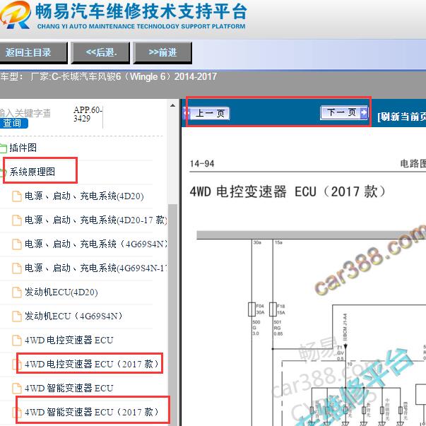2017年长城风骏6 4WD电路图