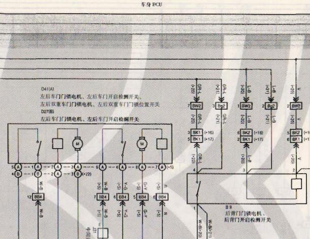 2005年丰田兰德酷路泽门锁电路图