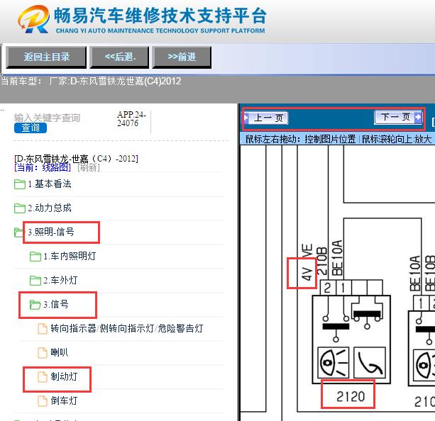 2012年雪铁龙世嘉刹车灯开关电路图