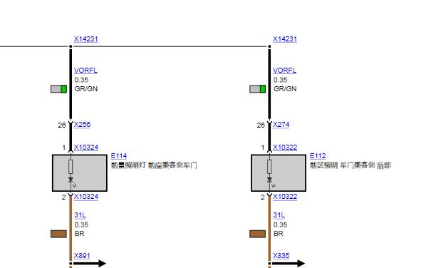 2012年宝马320i 车门指示灯电路图