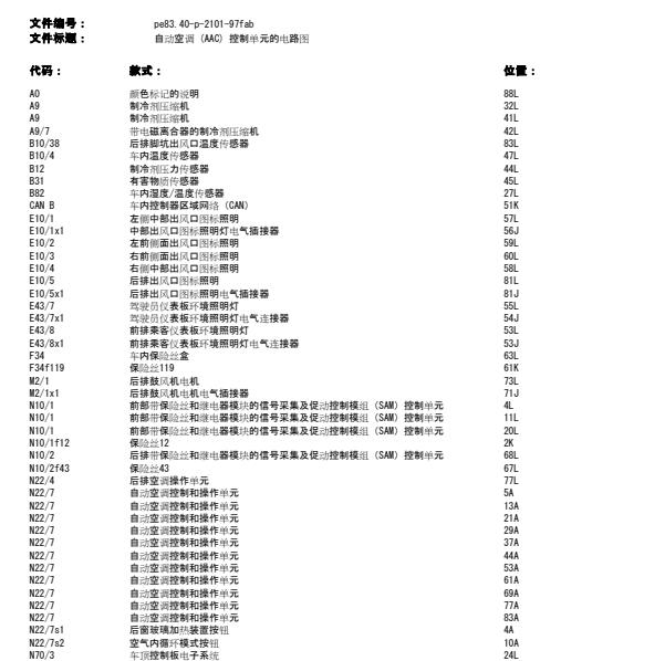 2012年奔驰C200空调的线路图