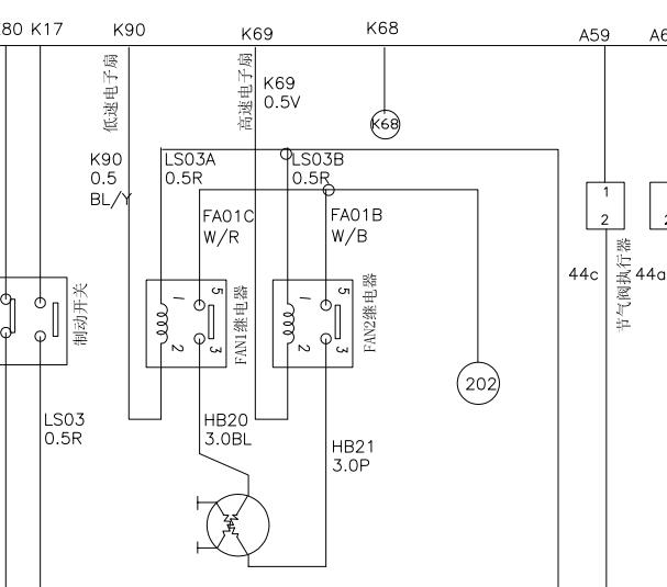 日产ZD25TCR发动机风扇电路图