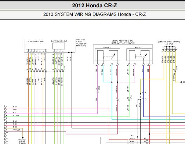 2012年本田CRZ 混合动力部分电路图