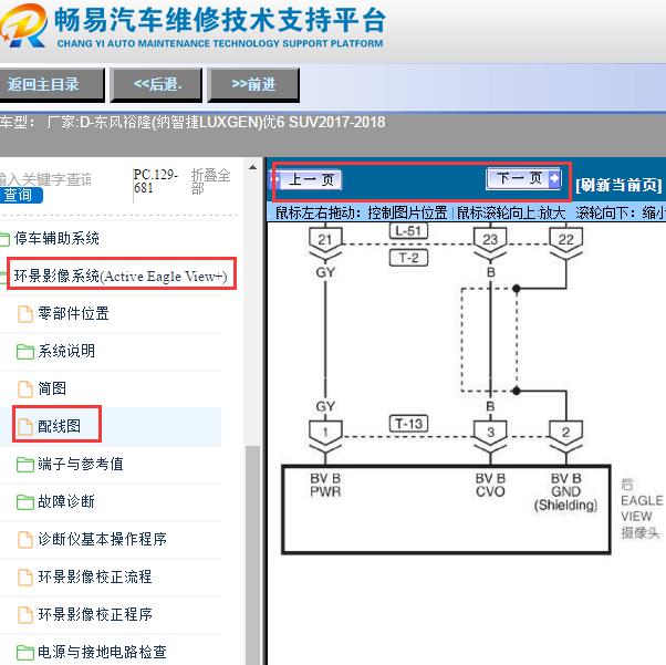 2017-2018年纳智捷优6倒车影像电路图