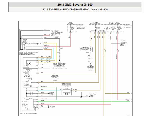 2013年GMC SAVANA空调维修手册和电路图