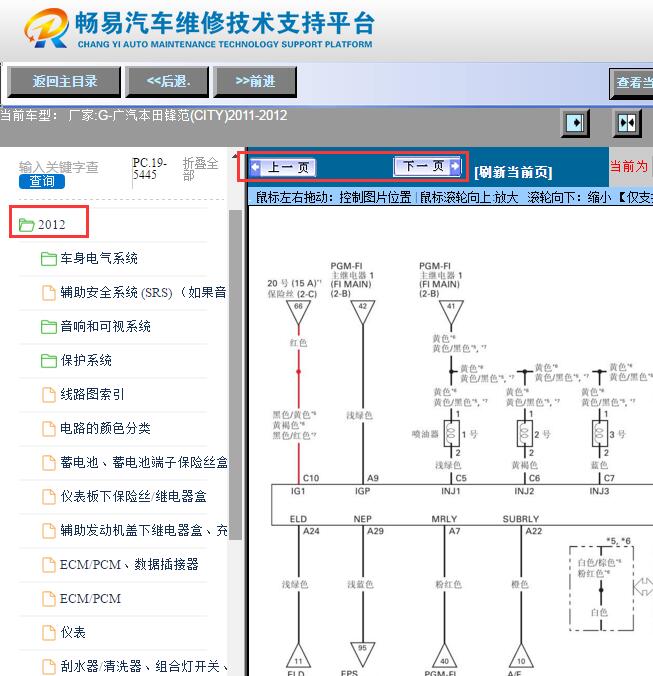 2011-2012年本田锋范发动机电路图