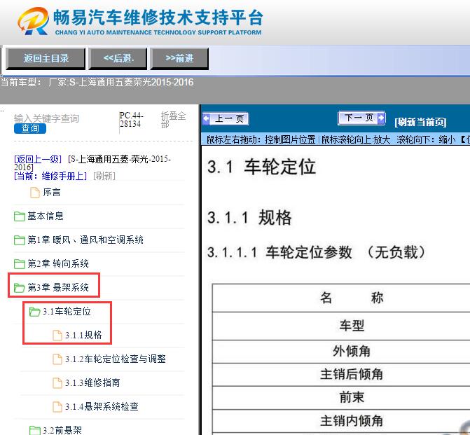 2016-2016年五菱荣光车轮定位数据