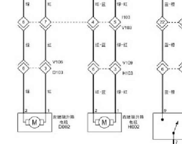 2017年福田风景G7 门窗电路图