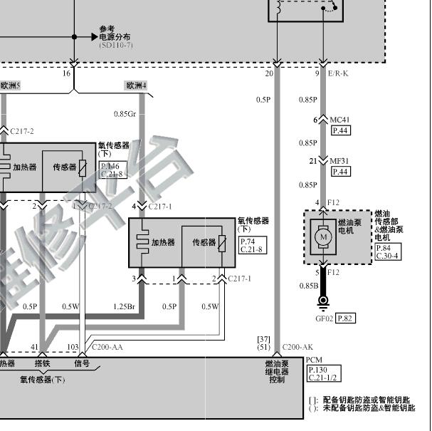 2013-2014年现代IX35 G4NA发动机燃油泵电路图