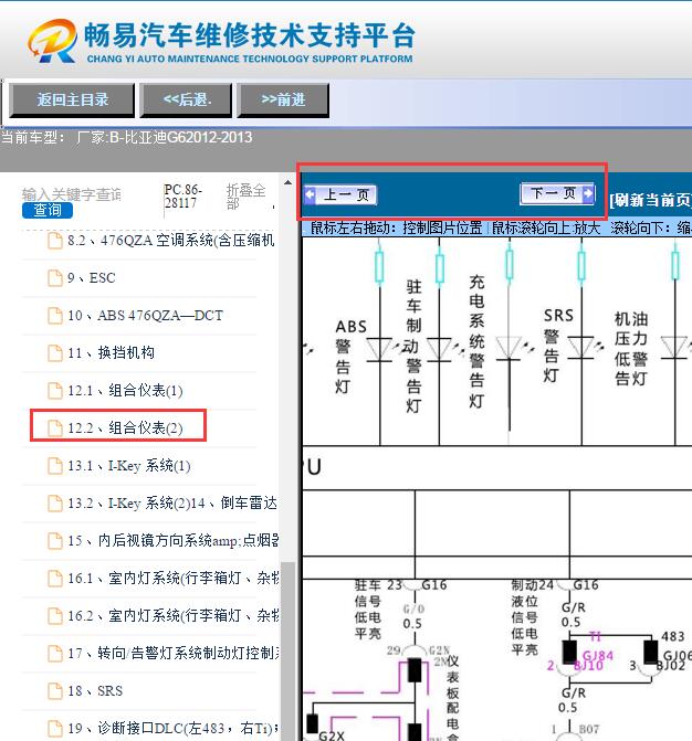 2012-2013年比亚迪G6刹车电路图