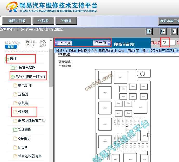 2022年红旗HS5保险丝盒资料