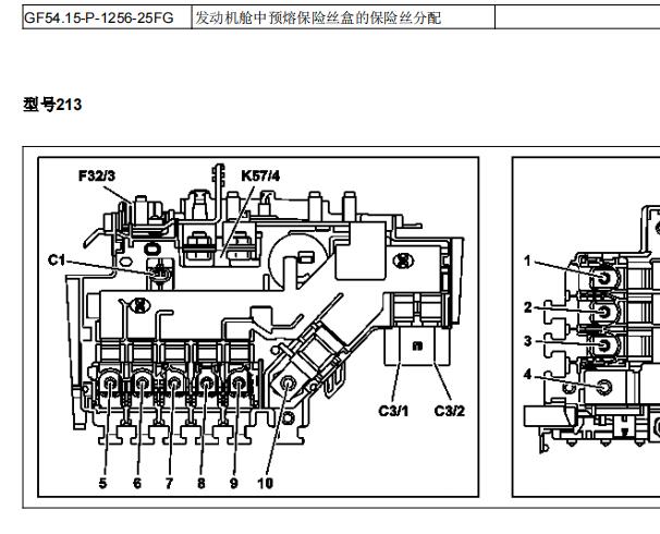 2016年奔驰E200保险丝继电器资料