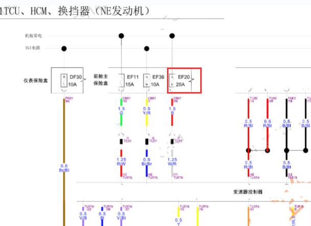 2020年长安逸动PLus EF20保险丝电路图