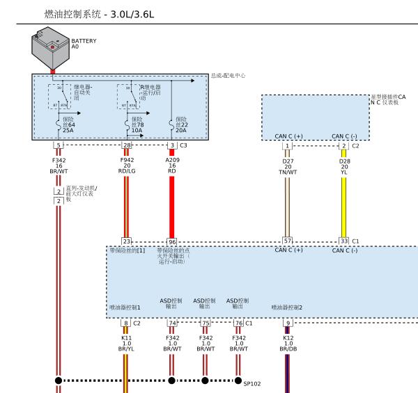 2015年大切诺基燃油泵电路图