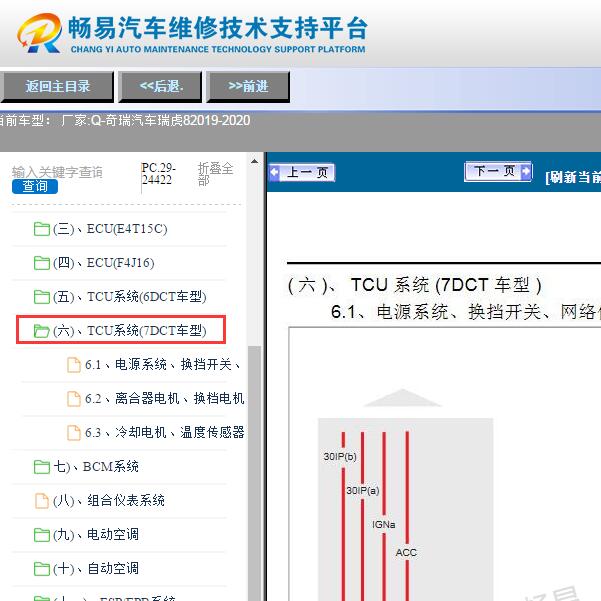 2020年奇瑞瑞虎8变速箱电路图