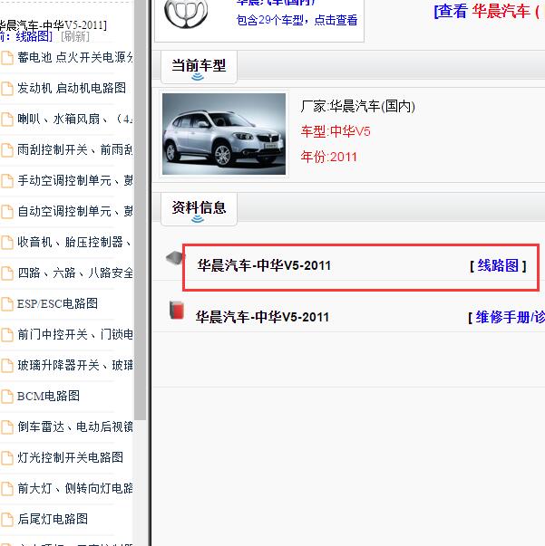 2011年中华V5全车电路图