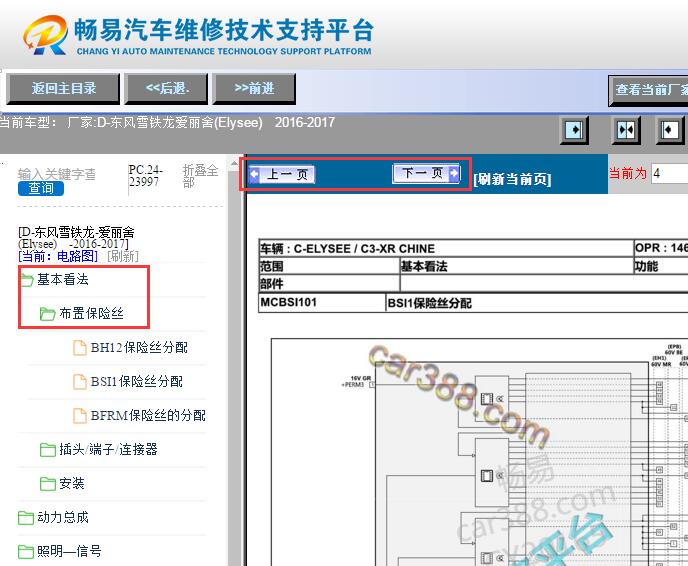 2016-2017年雪铁龙爱丽舍保险丝盒资料