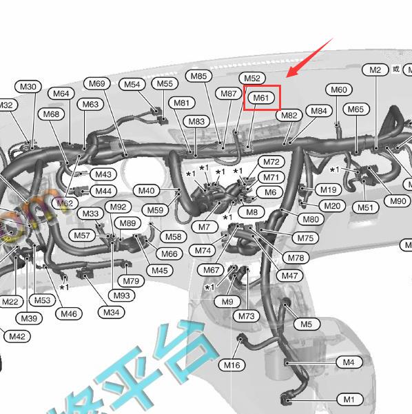 2016年日产逍客 M61接头位置