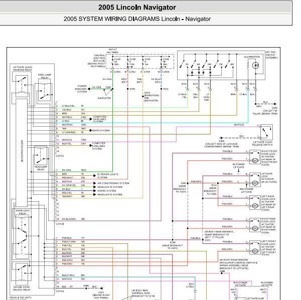 2005年领航员电动门锁电路图