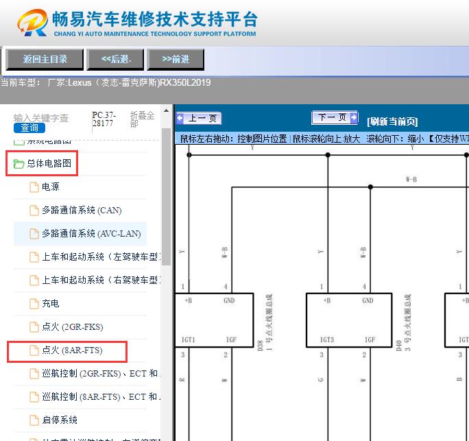 2019年雷克萨斯RX350L  点火开关电路图