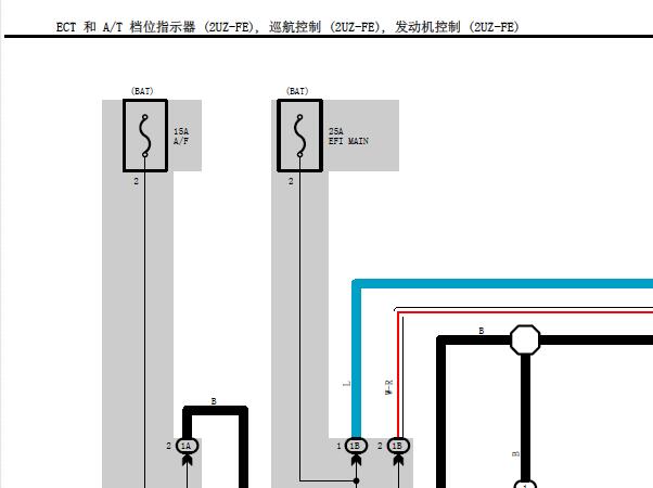 2010年丰田酷路泽2UZ发动机电路图