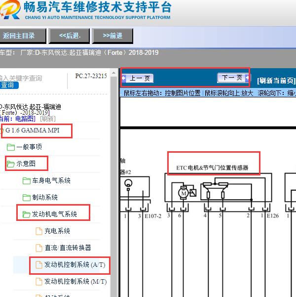 2019年起亚福瑞迪节气门电路图