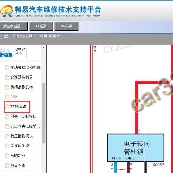 2017年哈弗H6转向柱锁电路图