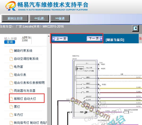 2015-2016年林肯MKC大灯电路图