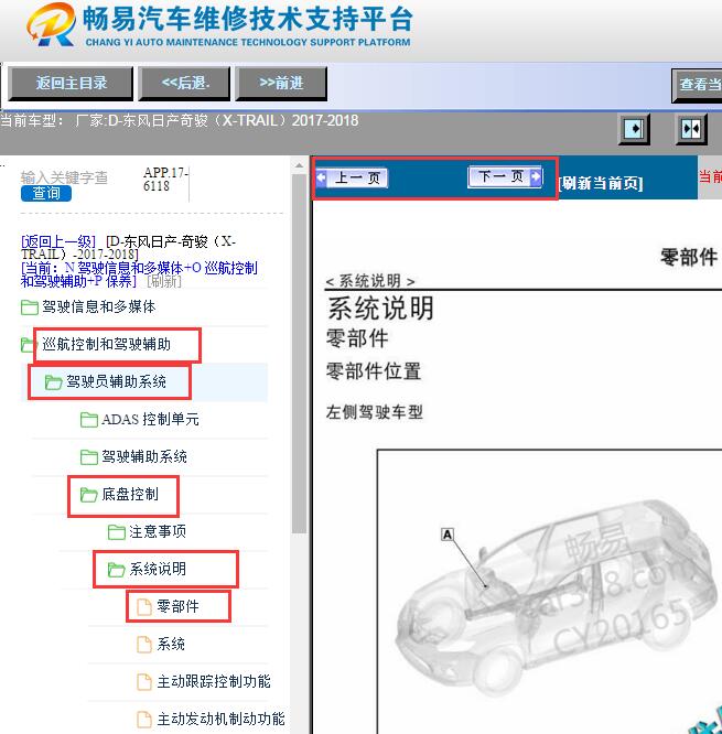 2017-2018年日产奇骏底盘控制模块位置