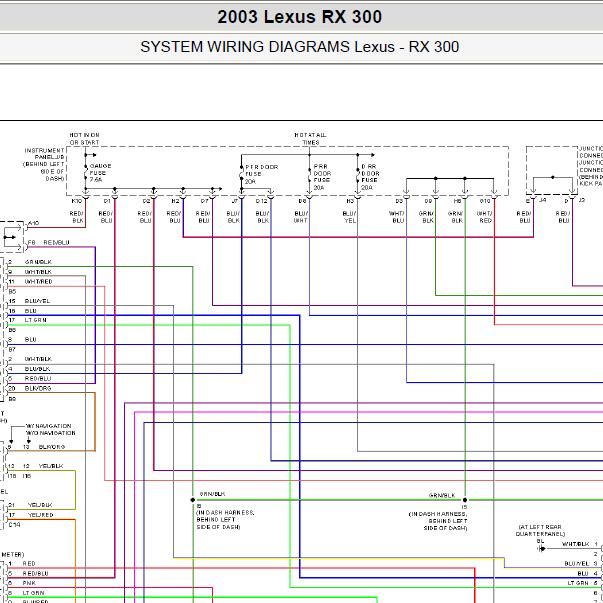 2003年雷克萨斯RX300车窗电路图