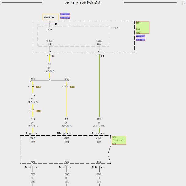 2008年铂锐变速箱电路图