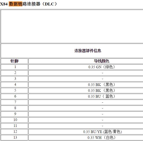 2011别克GL8 OBD诊断接口电路图