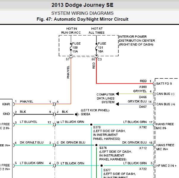 2013年道奇酷威F131保险电路图