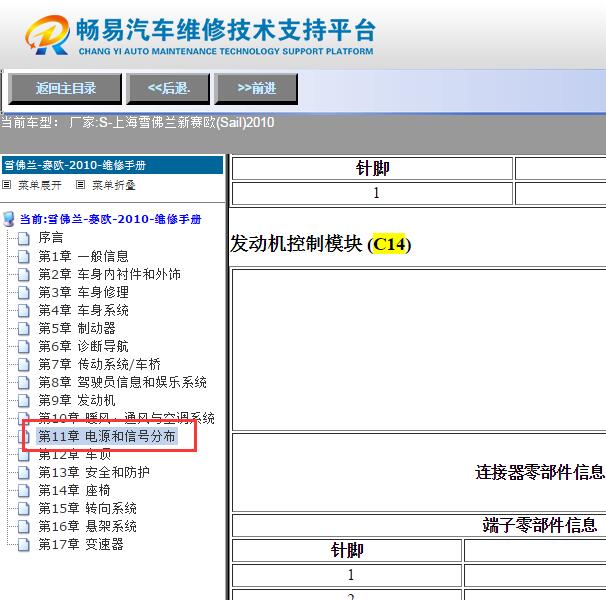 2010年雪佛兰赛欧发动机针脚