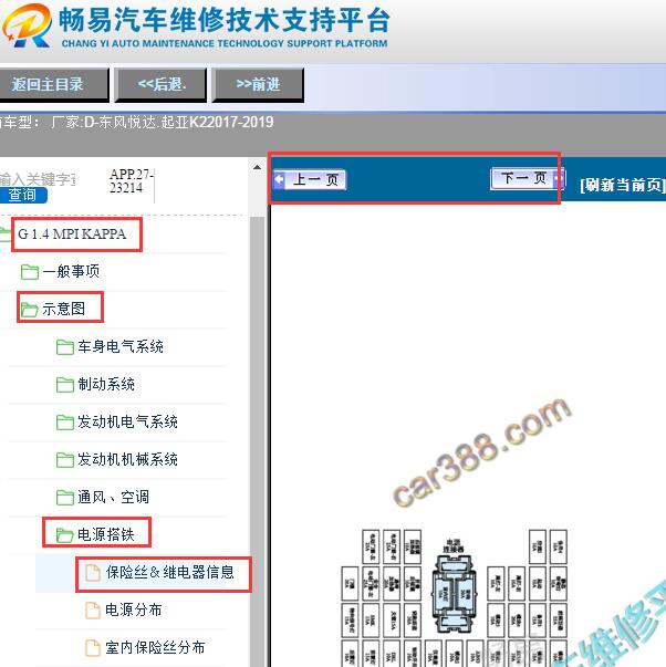 2017-2019年起亚K2保险丝和继电器分配
