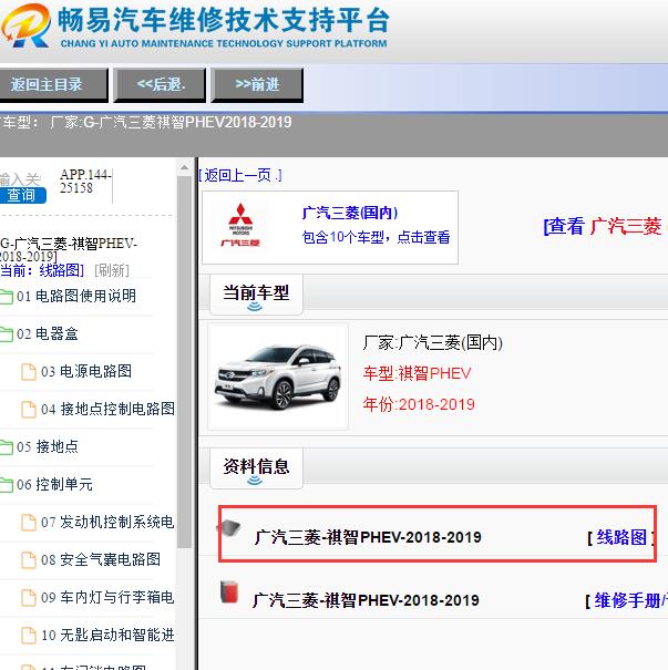 2018-2019年广汽三菱祺智PHEV全车电路图