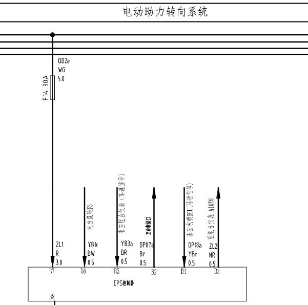 2015年东风小康C37电动助力转向电路图