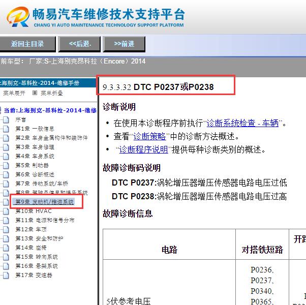 2014年别克昂科拉P0237-00 故障码解析