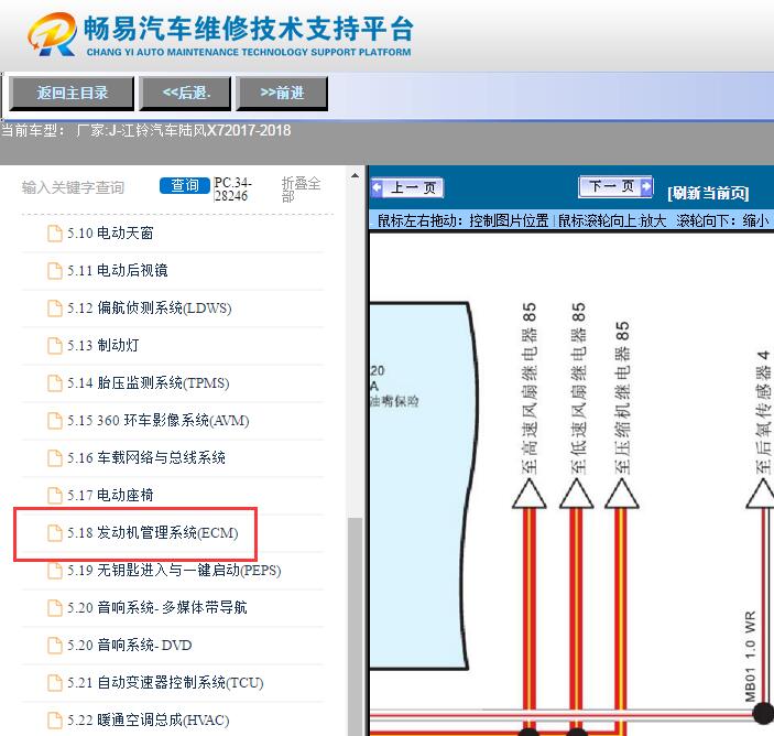 2017-2018年江铃陆风X7 风扇电路图