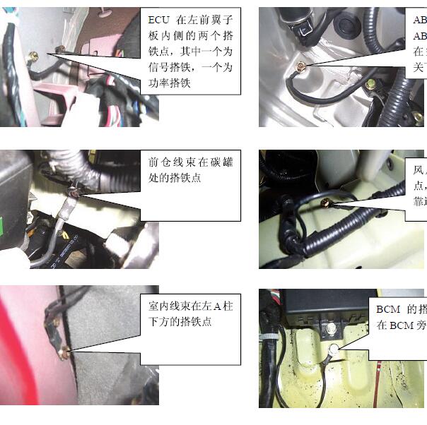 奇瑞旗云搭铁点位置