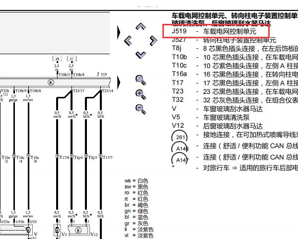 2005年奥迪A4车身电脑电路图